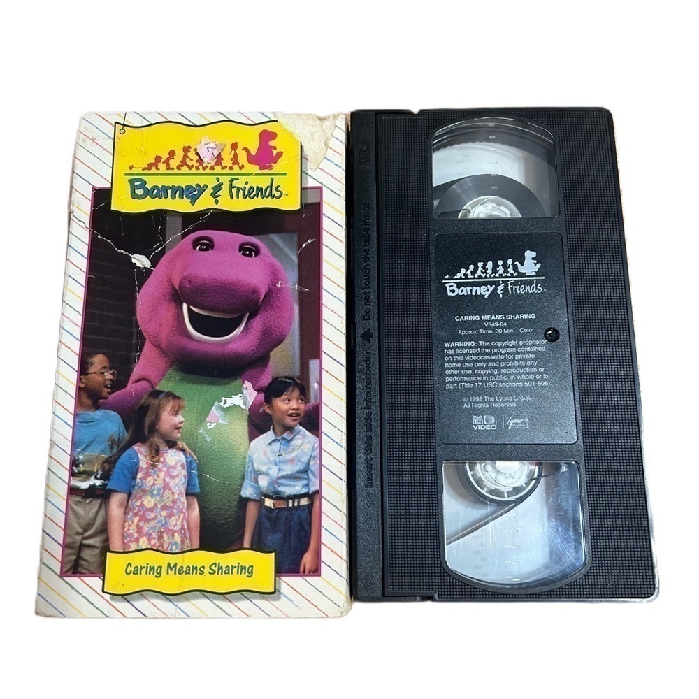 Vintage Barney & Friends VHS Caring Means Sharing Kids Children Video